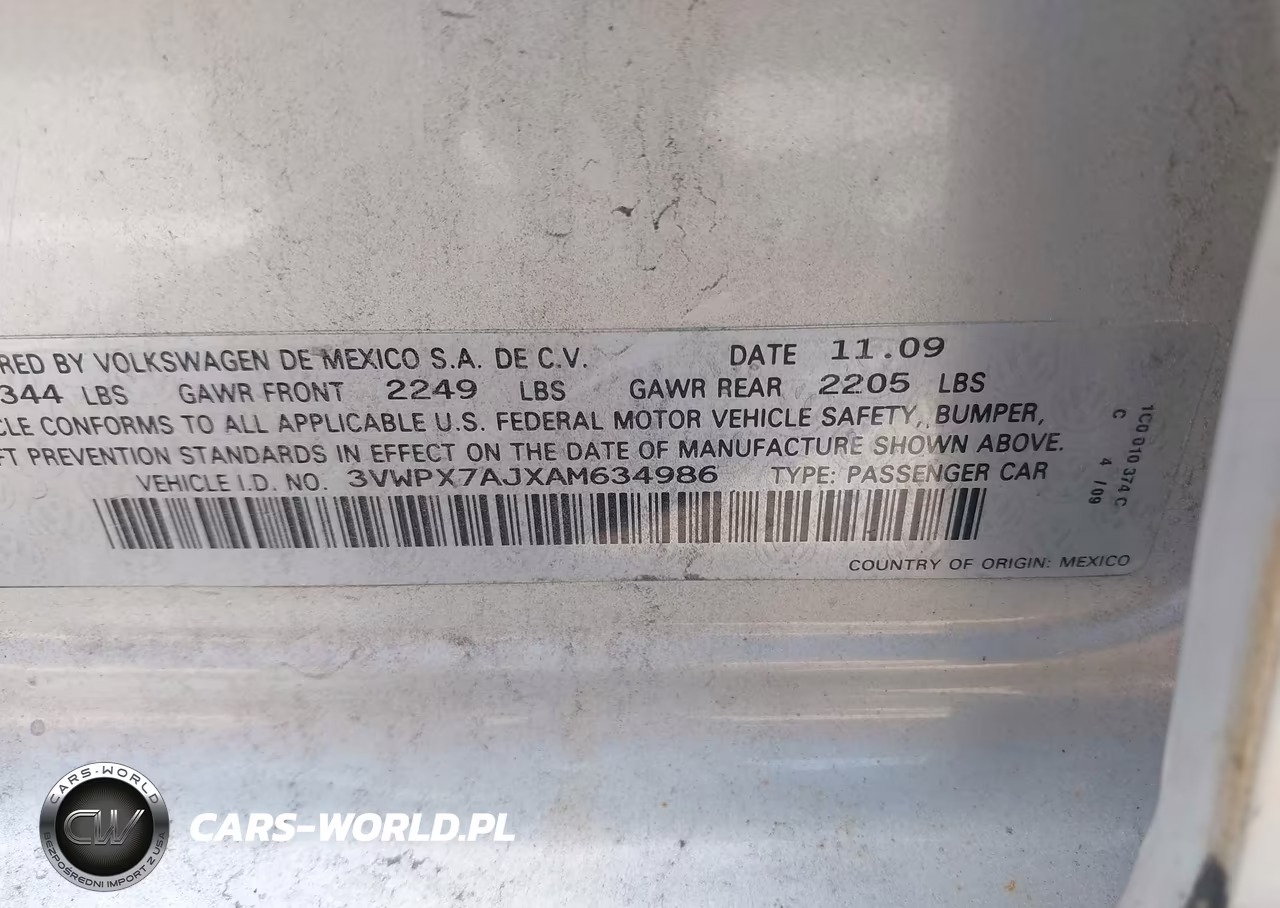 2010 Volkswagen Jetta Se VIN:3VWPX7AJXAM634986 - 9