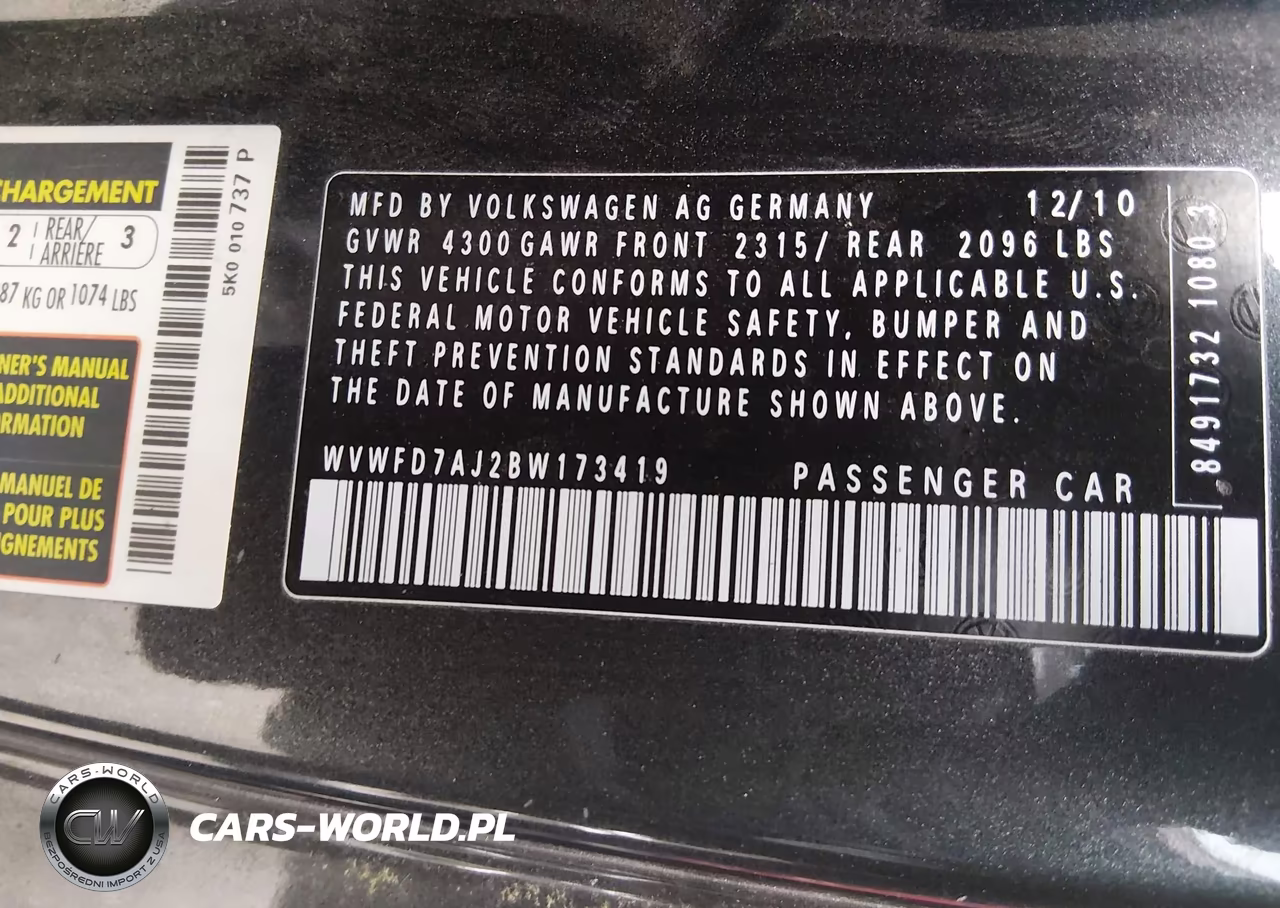 2011 Volkswagen Gti 2-Door VIN:WVWFD7AJ2BW173419 - 9