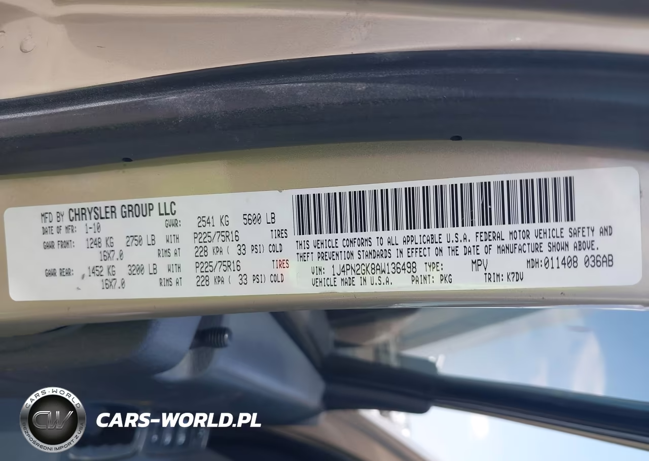 2010 Jeep Liberty Sport VIN:1J4PN2GK8AW136498 - 9