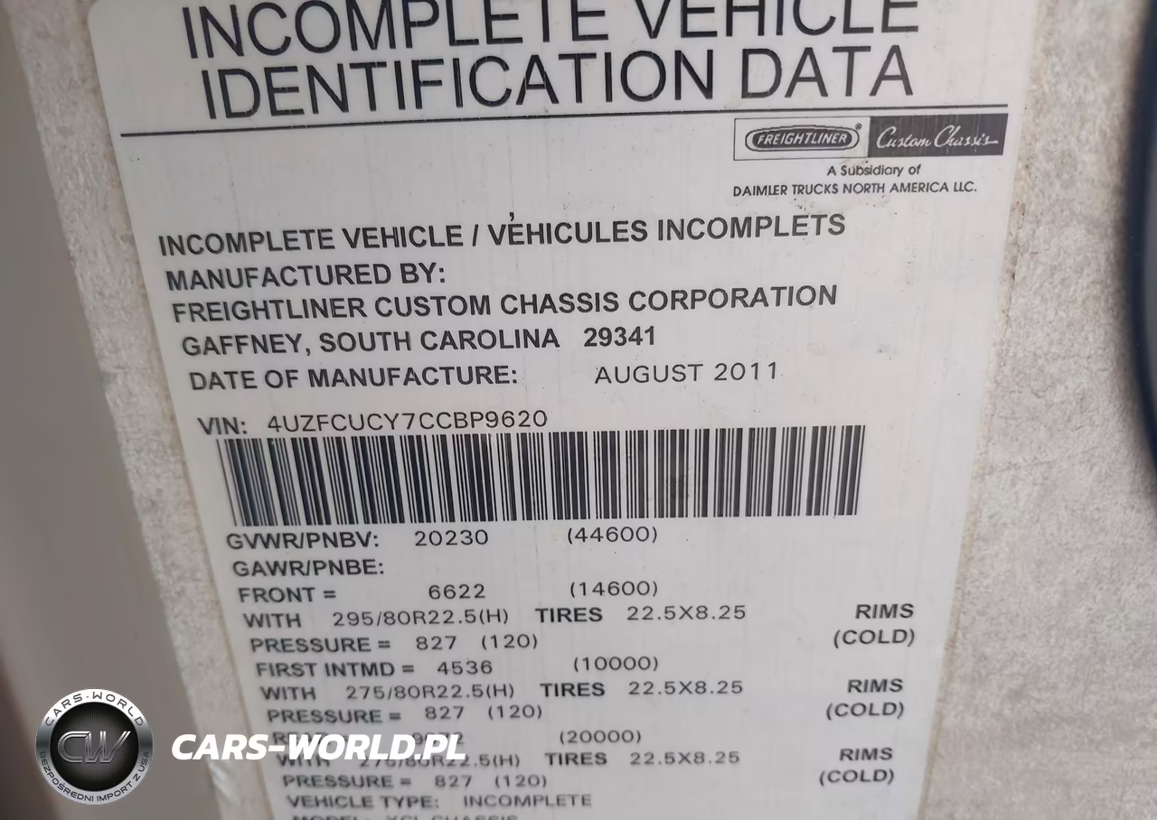 2012 Freightliner Chassis Xc VIN:4UZFCUCY7CCBP9620 - 9