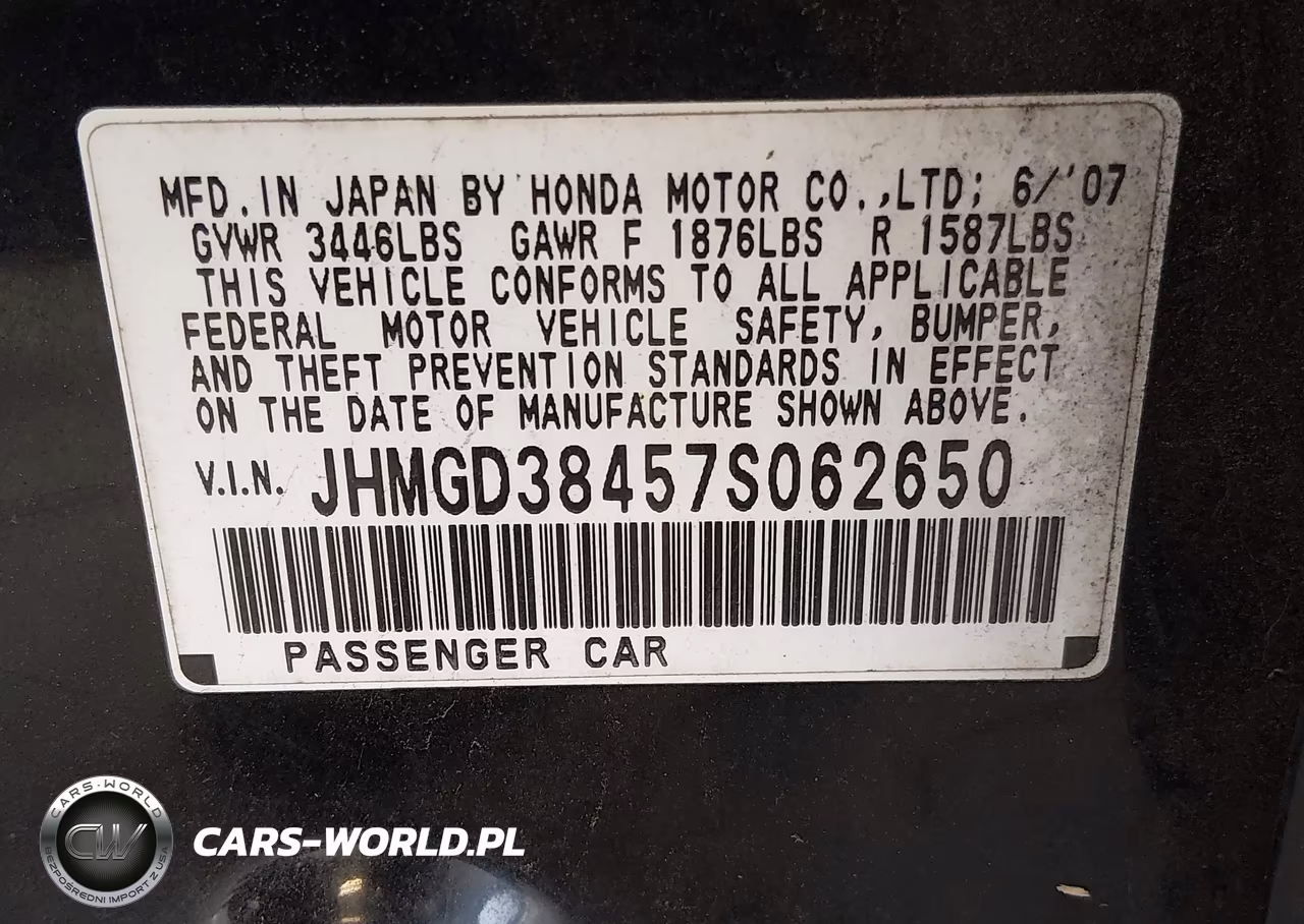 2007 Honda Fit VIN:JHMGD38457S062650 - 9