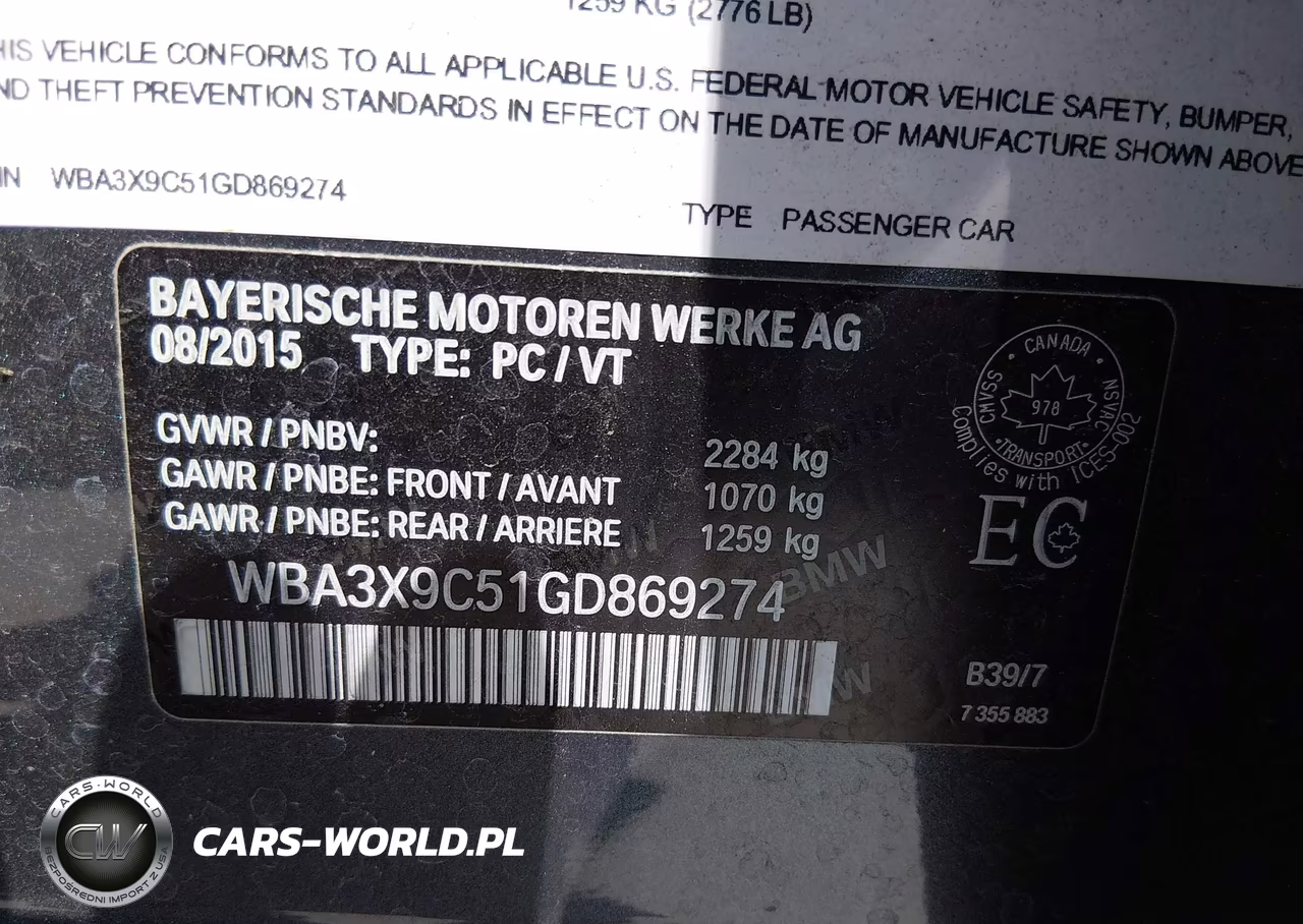 2016 BMW 335I Gran Turismo xDrive VIN:WBA3X9C51GD869274 - 9