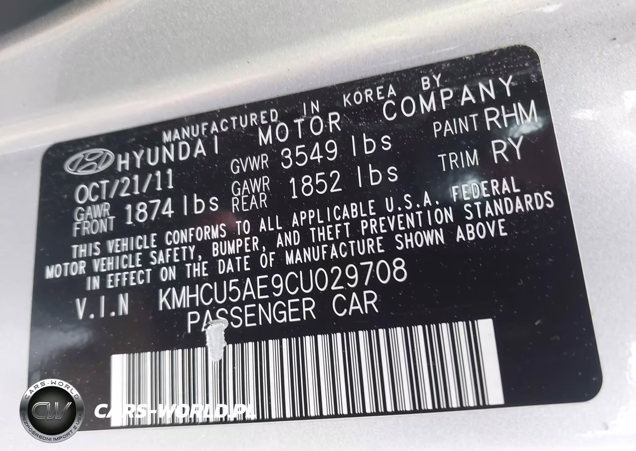 2012 Hyundai Accent Se VIN:KMHCU5AE9CU029708 - 9