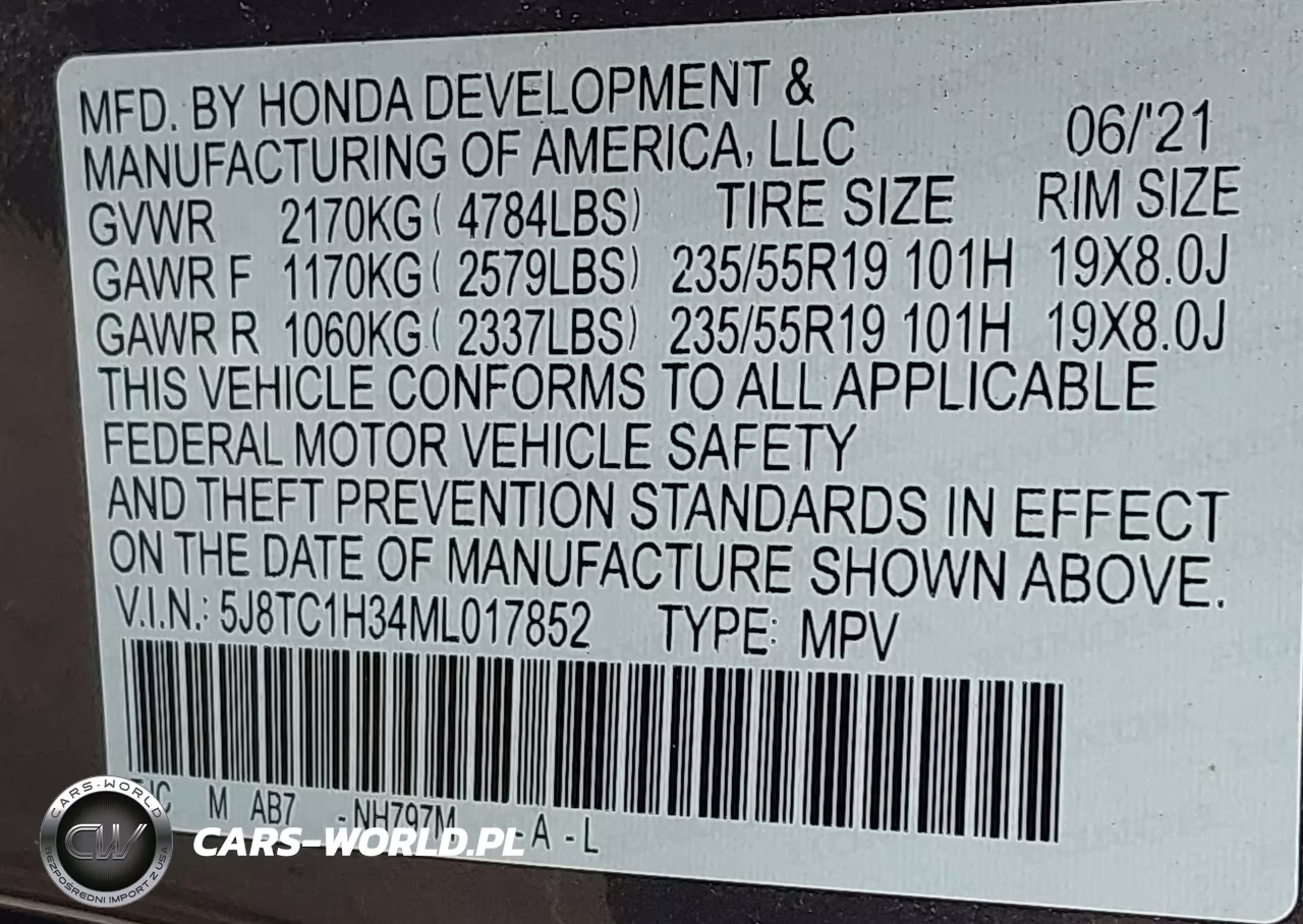 2021 Acura Rdx Standard VIN:5J8TC1H34ML017852 - 9