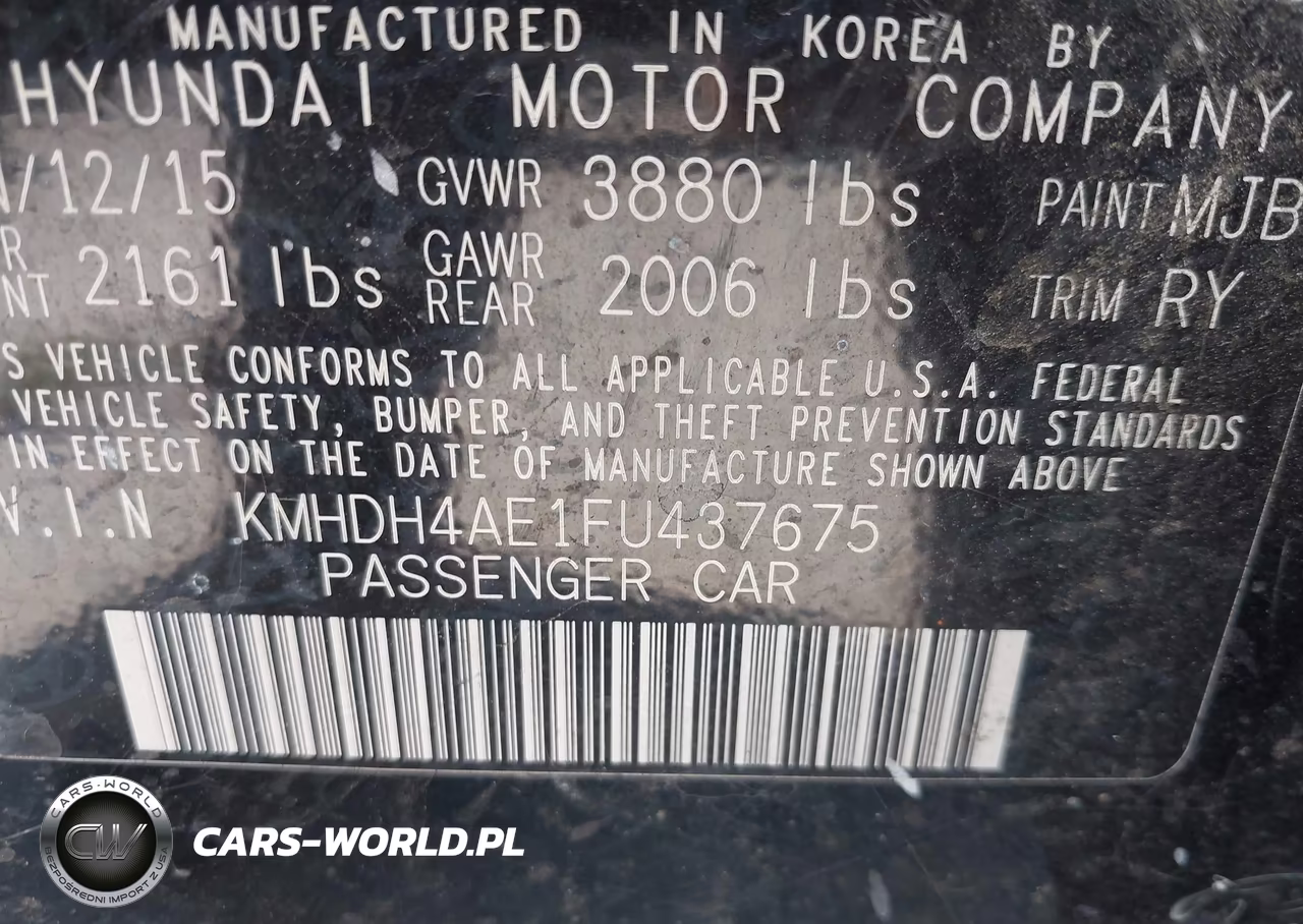 2015 Hyundai Elantra Se VIN:KMHDH4AE1FU437675 - 9