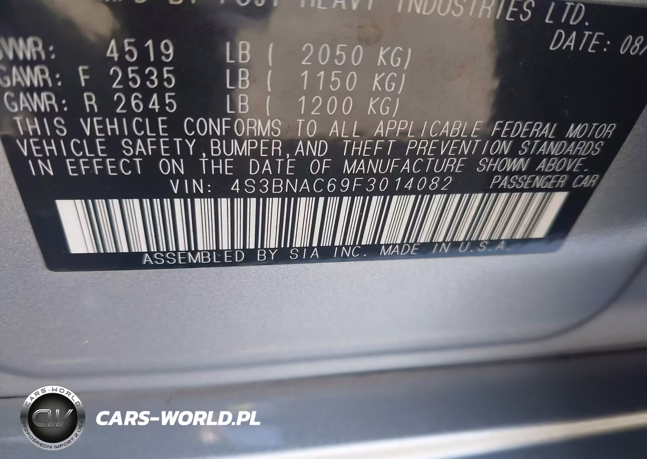 2015 Subaru Legacy 2.5I Premium VIN:4S3BNAC69F3014082 - 9