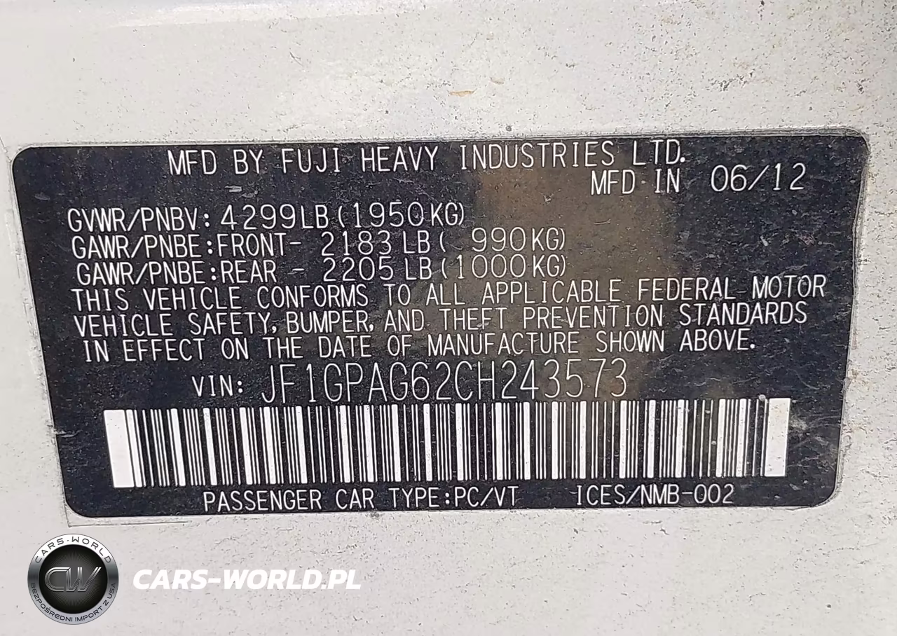 2012 Subaru Impreza 2.0I Limited VIN:JF1GPAG62CH243573 - 9