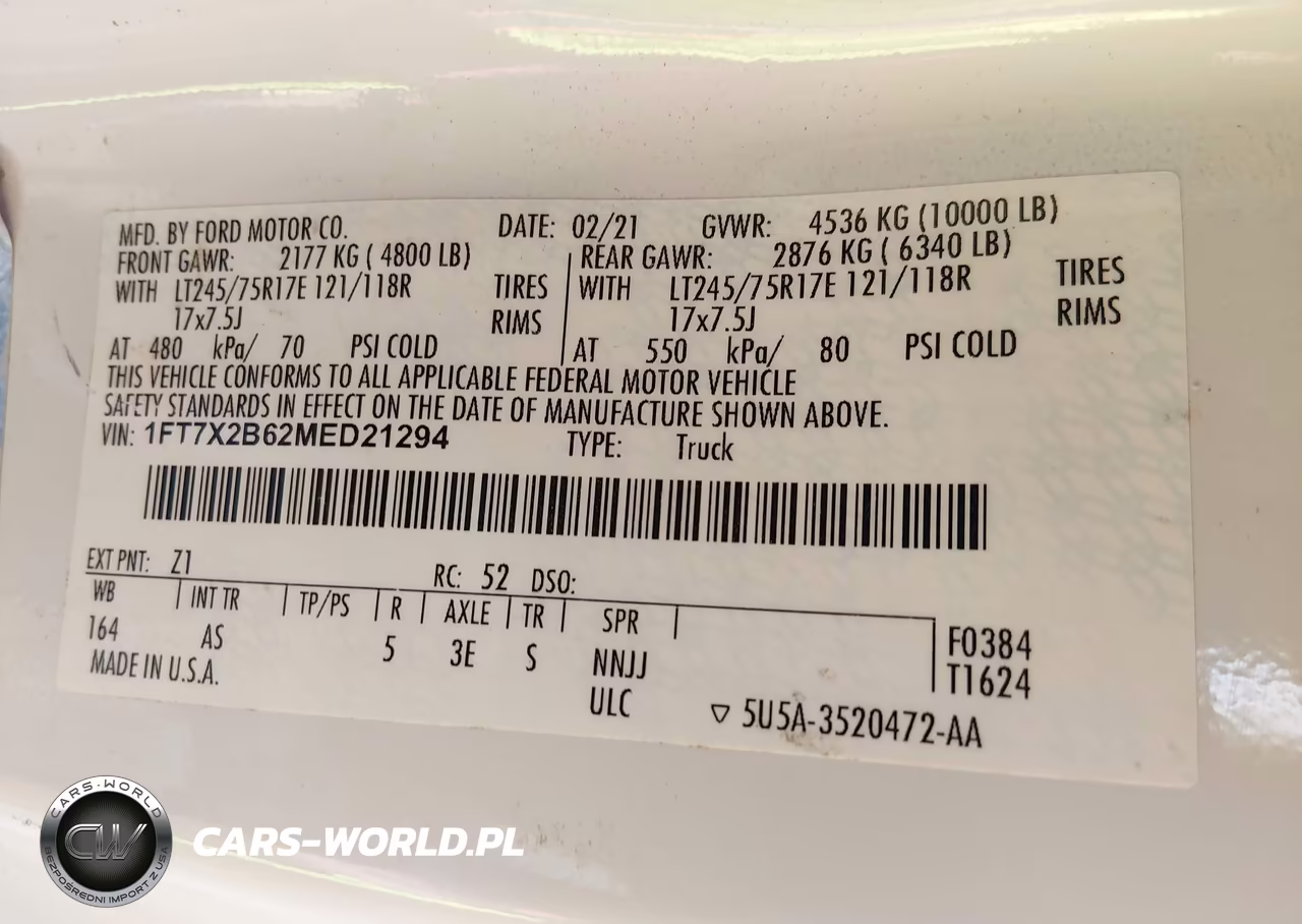 2021 Ford F250 Super Duty VIN:1FT7X2B62MED21294 - 9