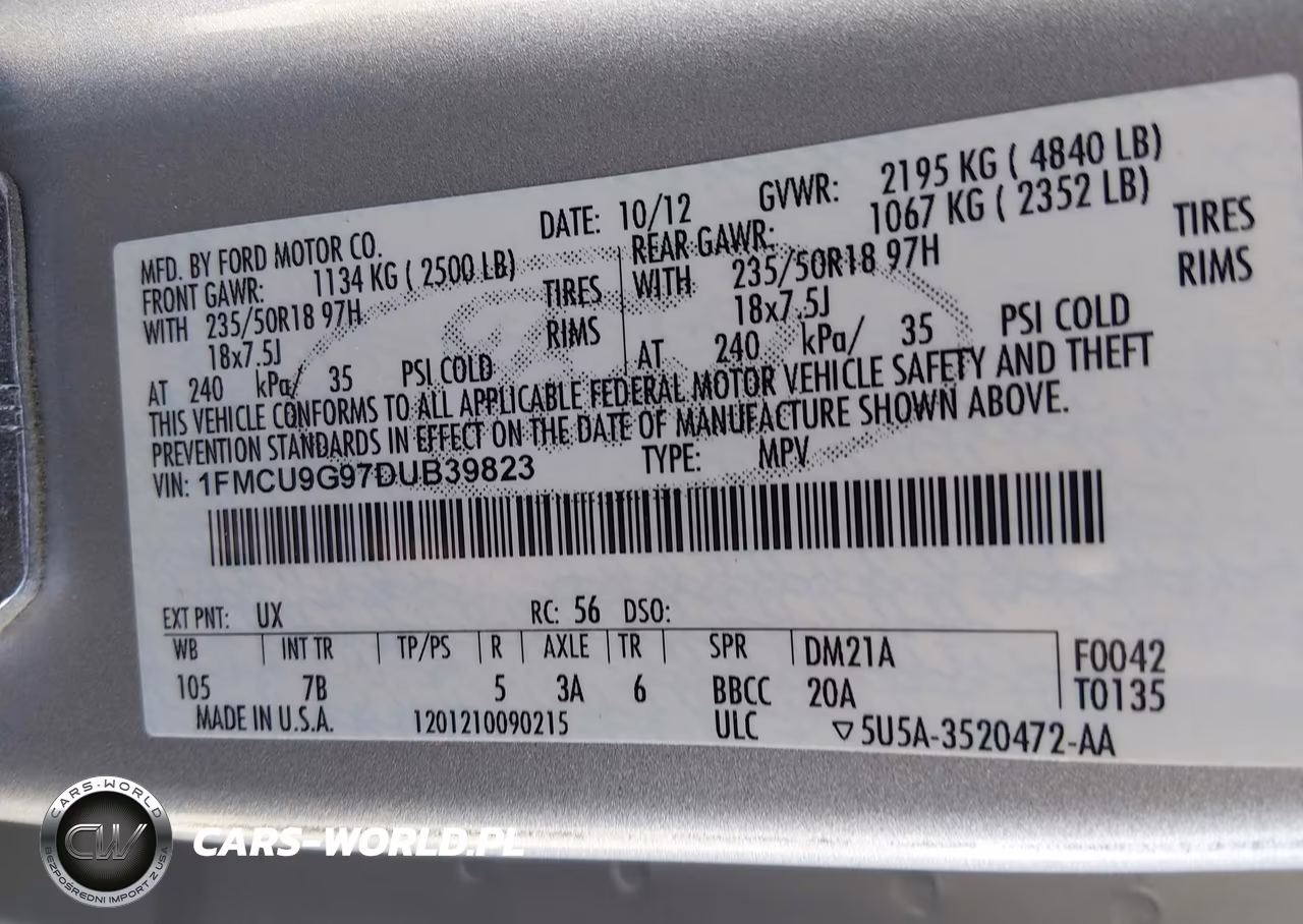 2013 Ford Escape Se VIN:1FMCU9G97DUB39823 - 9