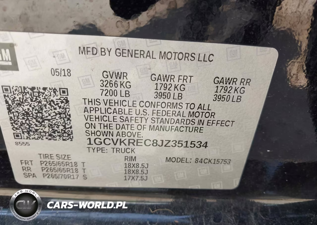 2018 Chevrolet Silverado 1500 2Lt VIN:1GCVKREC8JZ351534 - 9