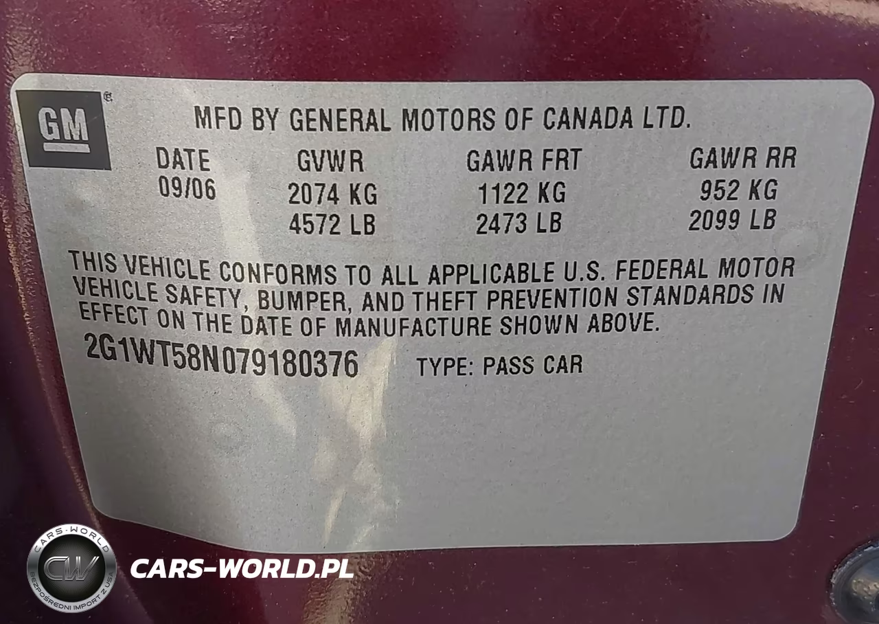 2007 Chevrolet Impala 3.5L Lt VIN:2G1WT58N079180376 - 9