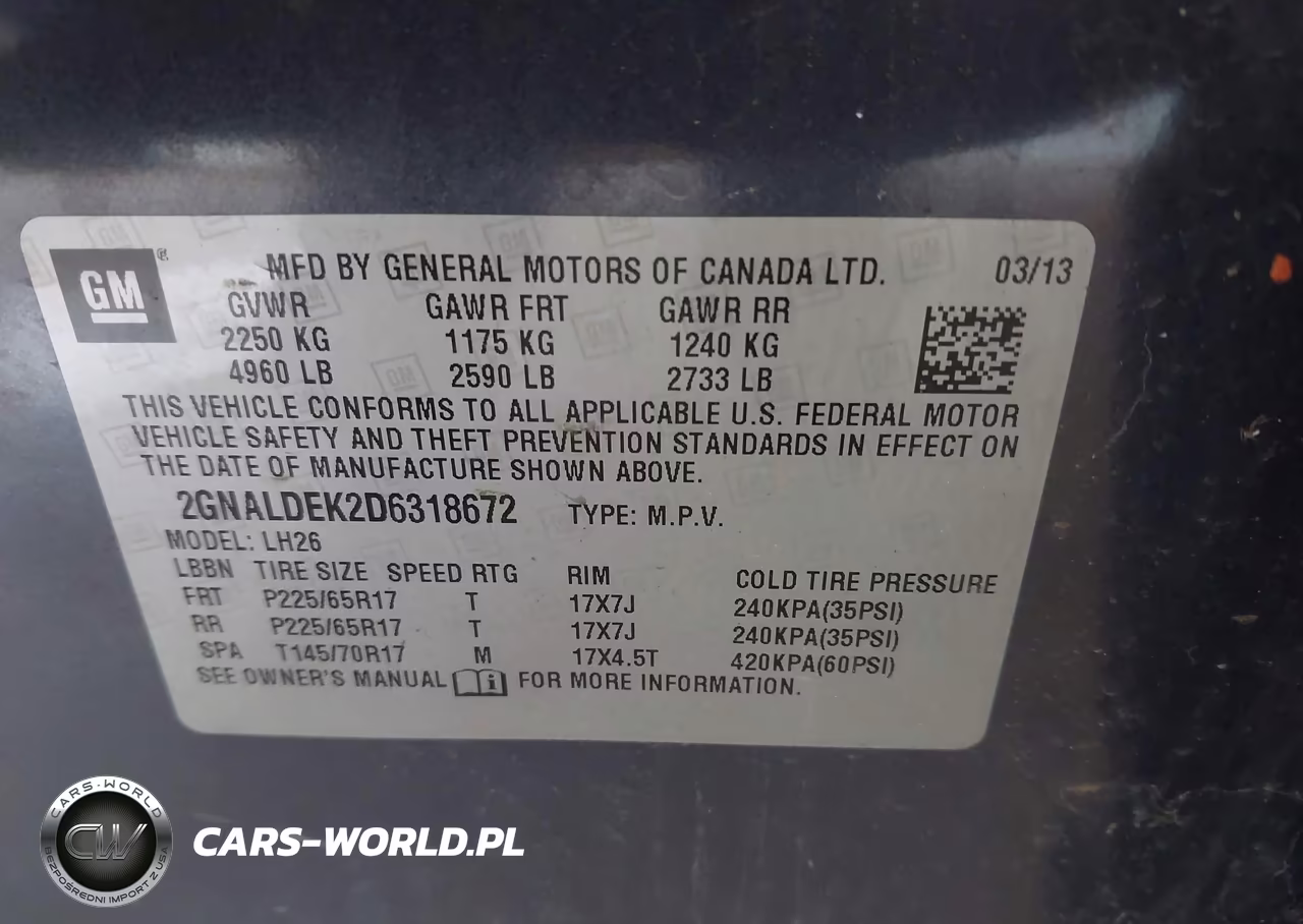 2013 Chevrolet Equinox 1Lt VIN:2GNALDEK2D6318672 - 9