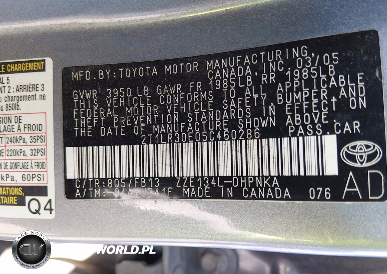 2005 Toyota Matrix Xr VIN:2T1LR30E05C460286 - 9