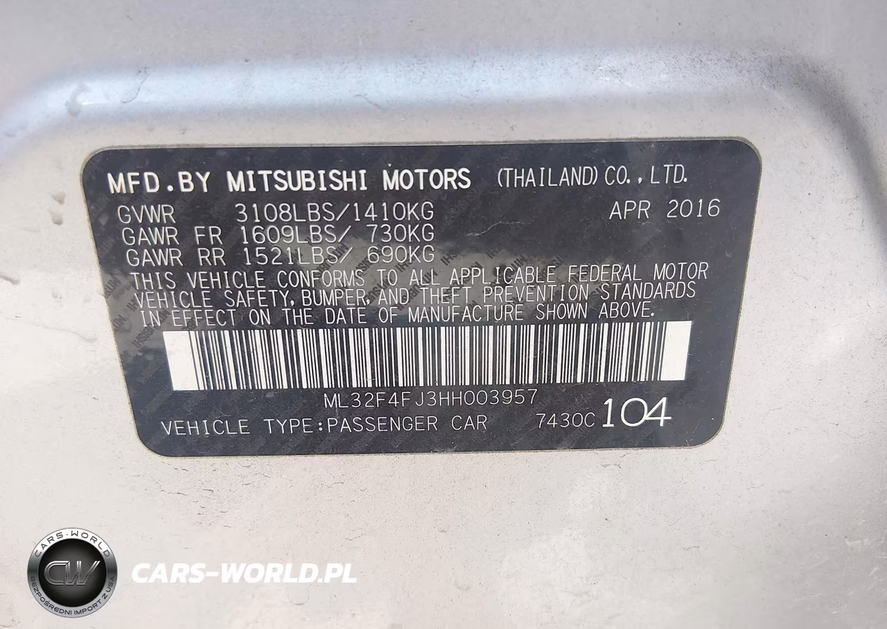 2017 Mitsubishi Mirage G4 Se VIN:ML32F4FJ3HH003957 - 9