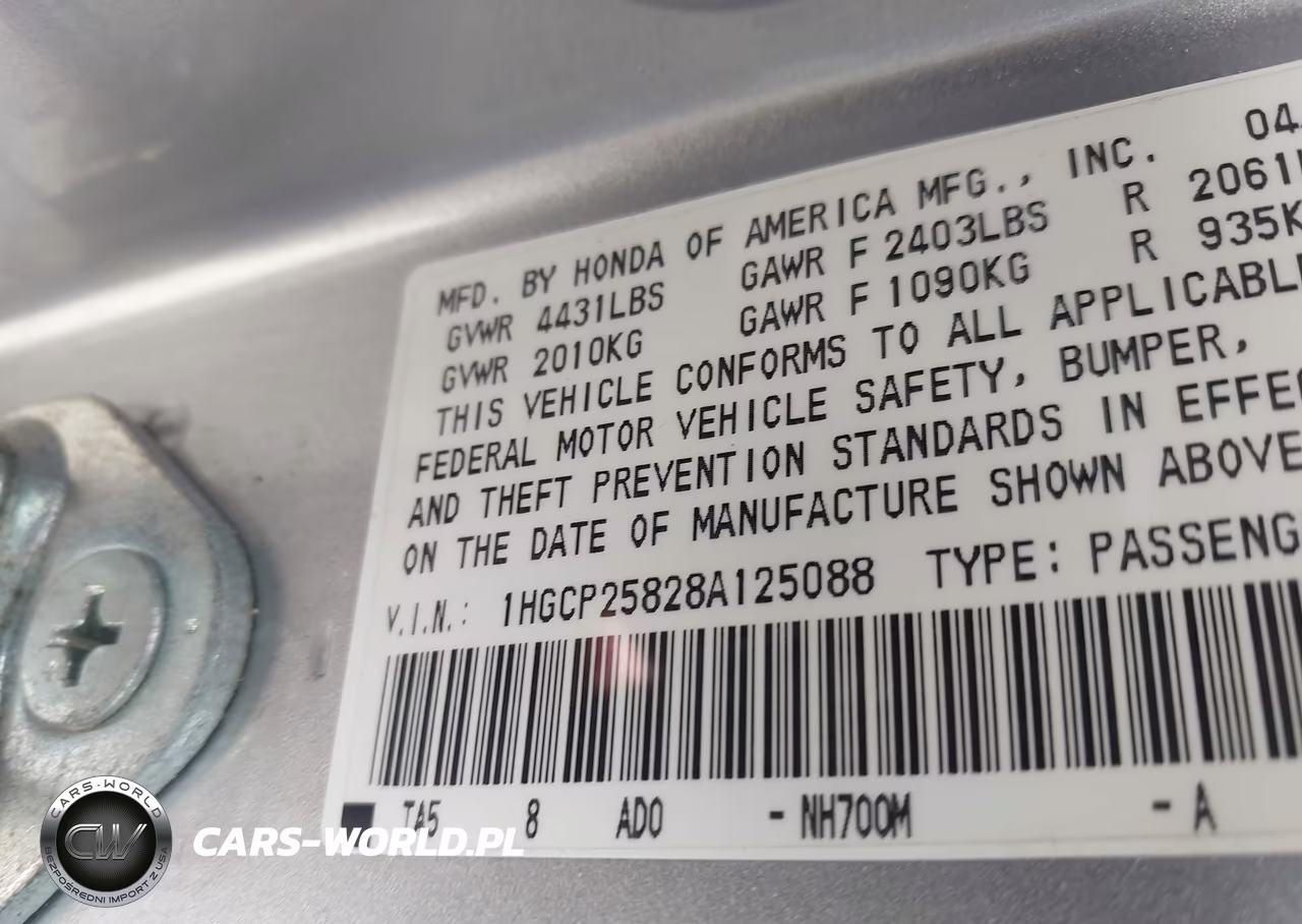 2008 Honda Accord 2.4 Ex-L VIN:1HGCP25828A125088 - 9