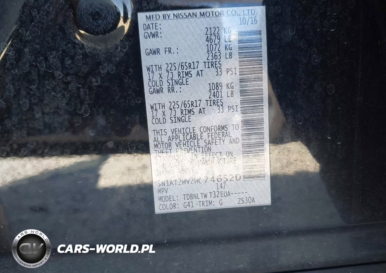 2017 Nissan Rogue Sv VIN:5N1AT2MV2HC746520 - 9
