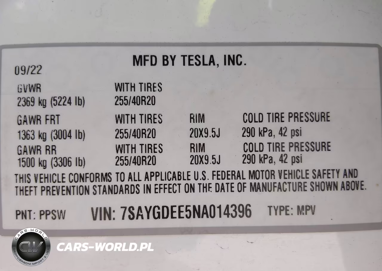 2022 Tesla Model Y Long Range Dual Motor All-Wheel Drive VIN:7SAYGDEE5NA014396 - 9