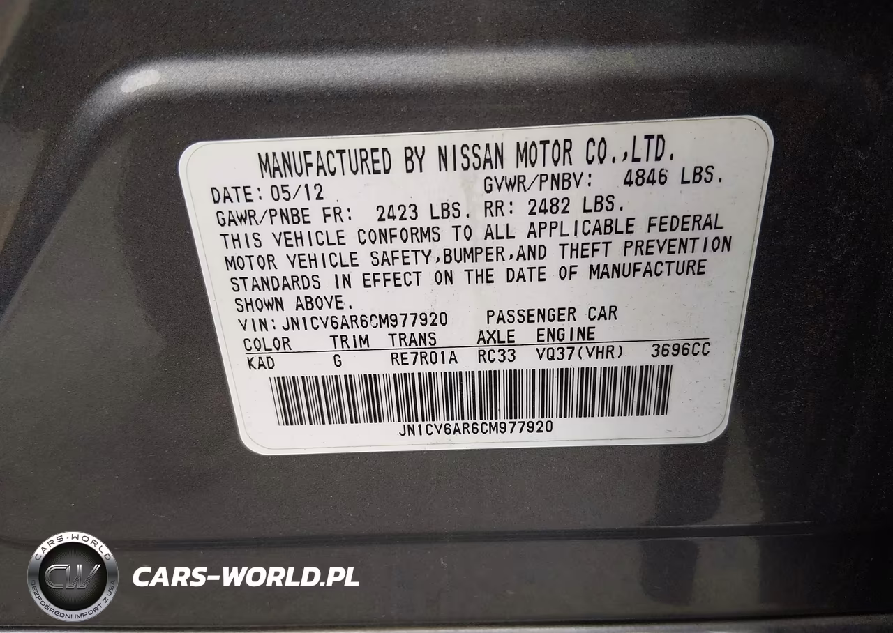 2012 Infiniti G37X VIN:JN1CV6AR6CM977920 - 9