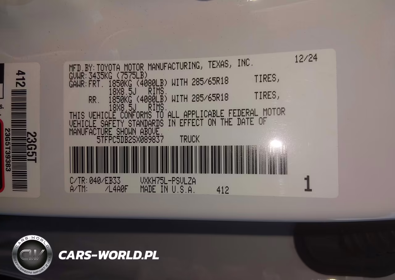 2025 Toyota Tundra Hybrid Trd Pro Hybrid Crewmax 5.5' Bed VIN:5TFPC5DB2SX089837 - 9