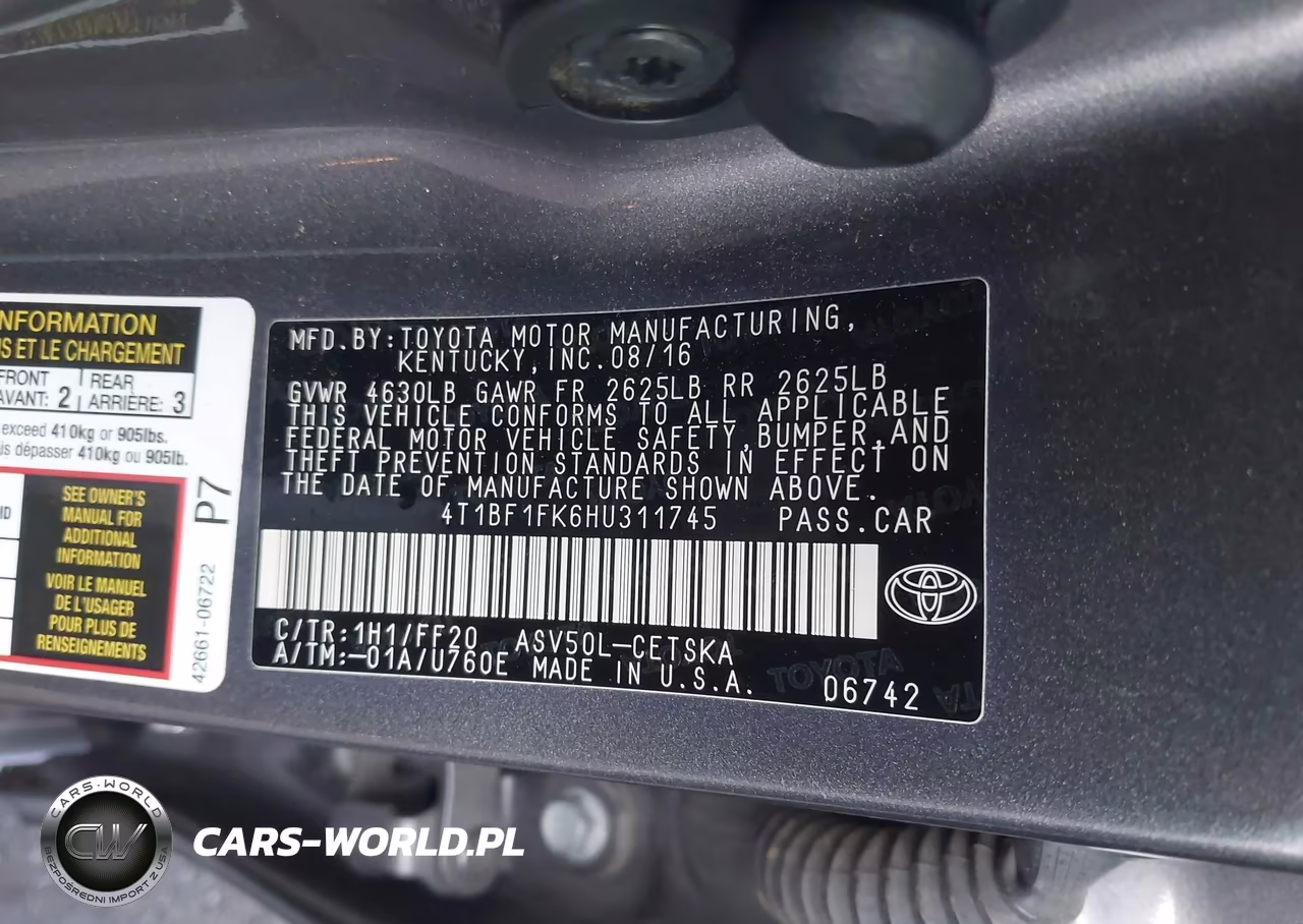 2017 Toyota Camry Se VIN:4T1BF1FK6HU311745 - 9