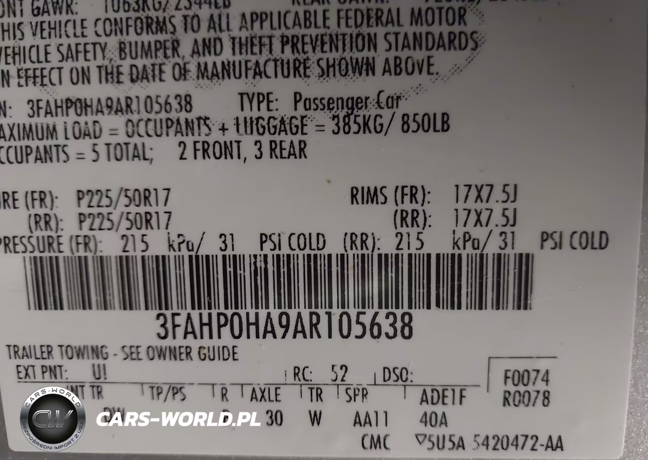 2010 Ford Fusion Se VIN:3FAHP0HA9AR105638 - 9