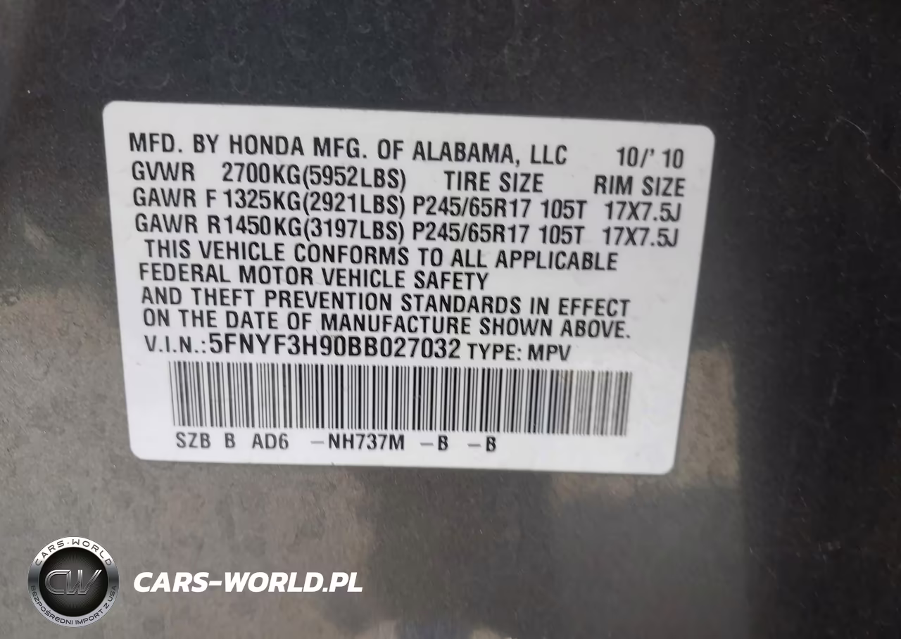 2011 Honda Pilot Touring VIN:5FNYF3H90BB027032 - 9