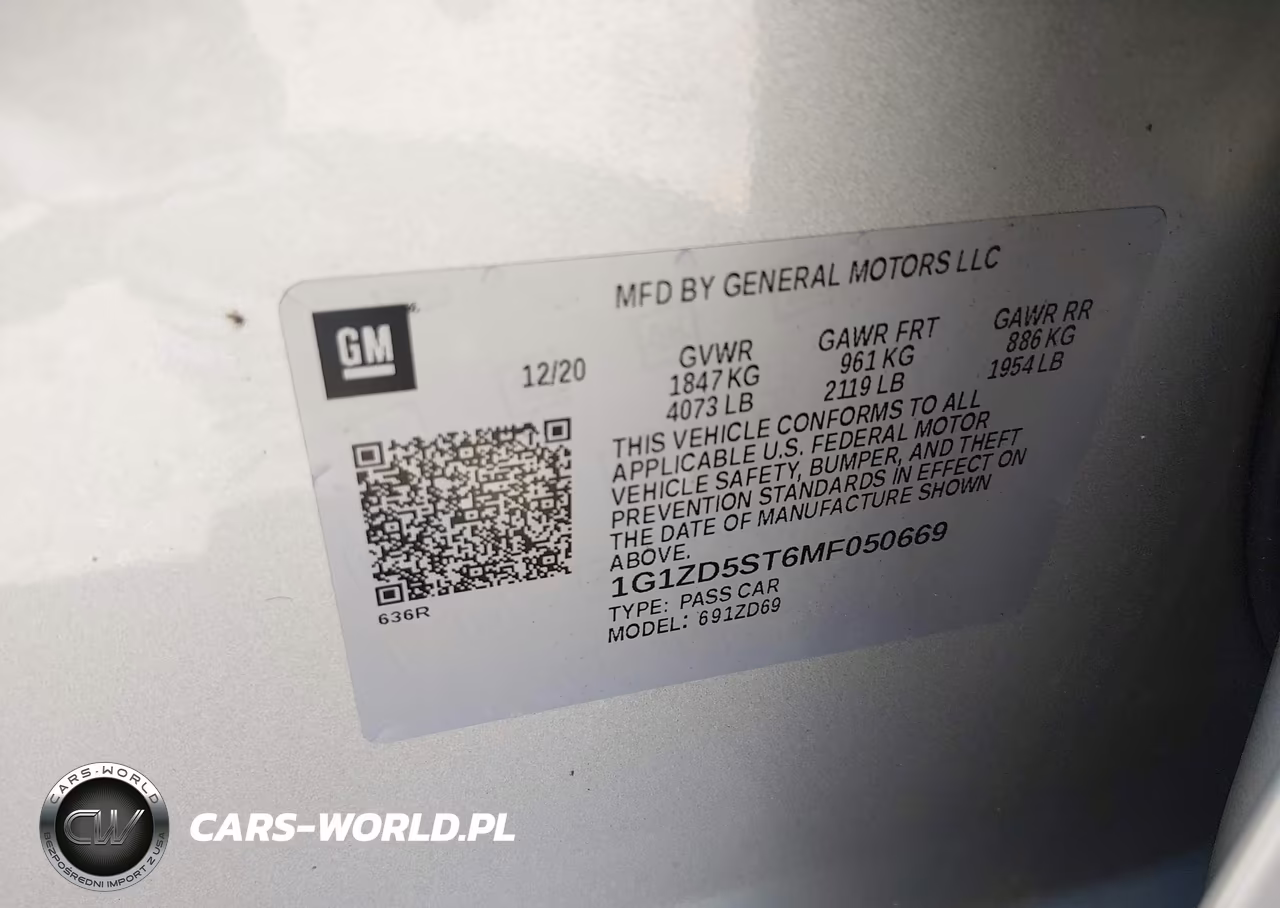 2021 Chevrolet Malibu Fwd Lt VIN:1G1ZD5ST6MF050669 - 9