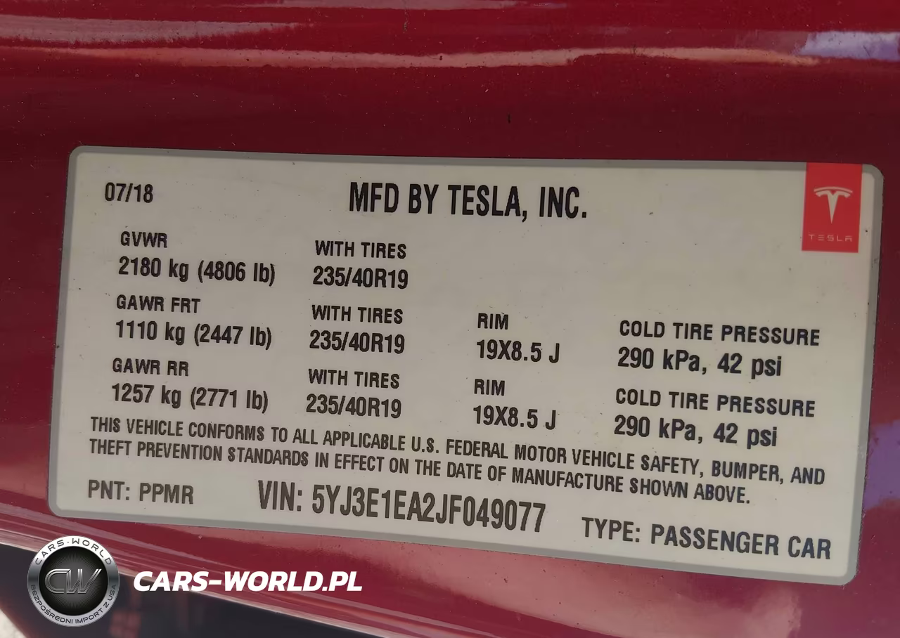 2018 Tesla Model 3 Long Range-Mid Range VIN:5YJ3E1EA2JF049077 - 9
