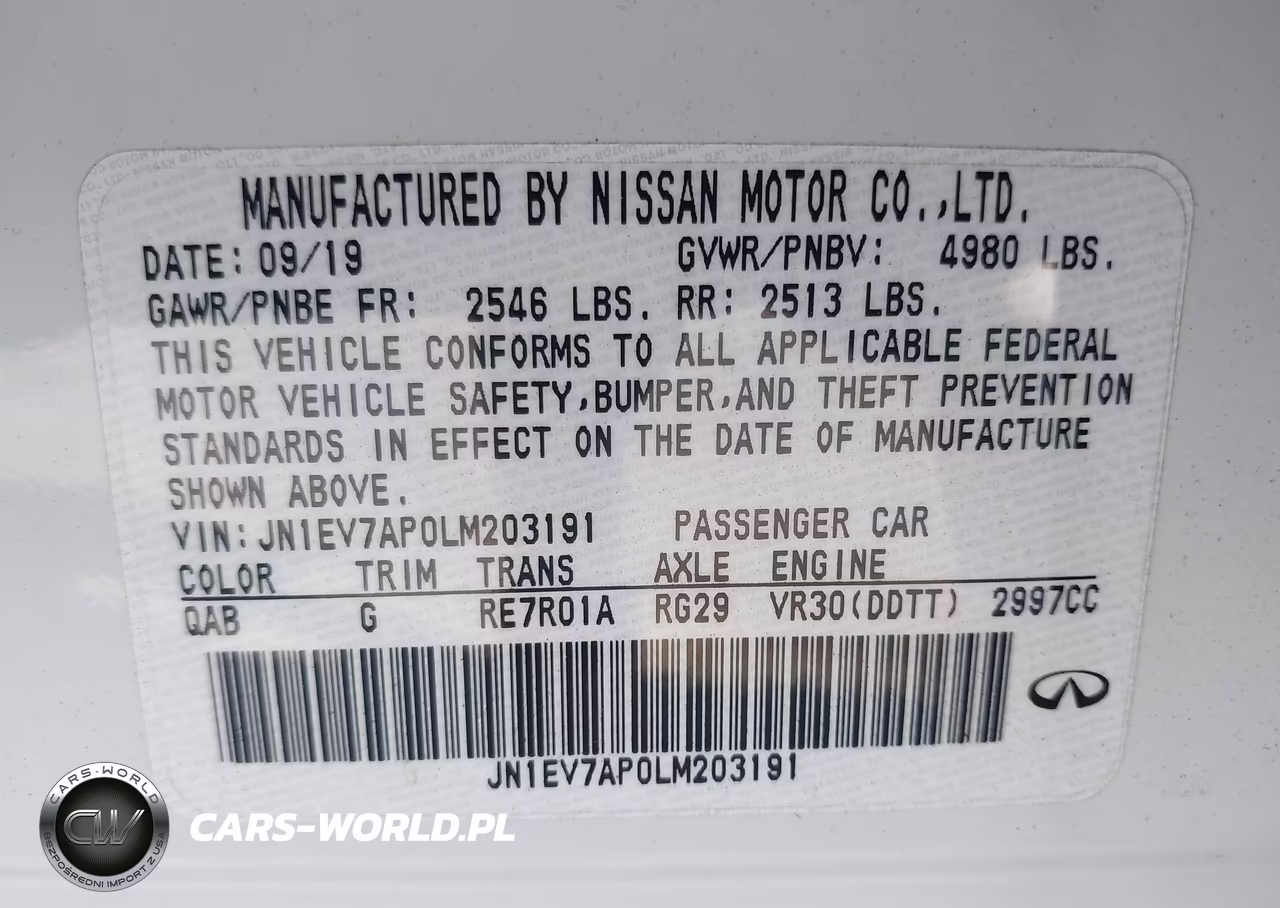 2020 Infiniti Q50 Luxe VIN:JN1EV7AP0LM203191 - 9