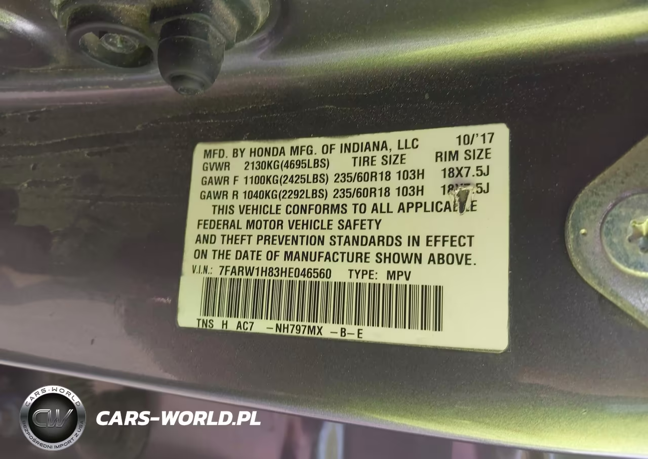 2017 Honda Cr-V Ex-L-Ex-L Navi VIN:7FARW1H83HE046560 - 9