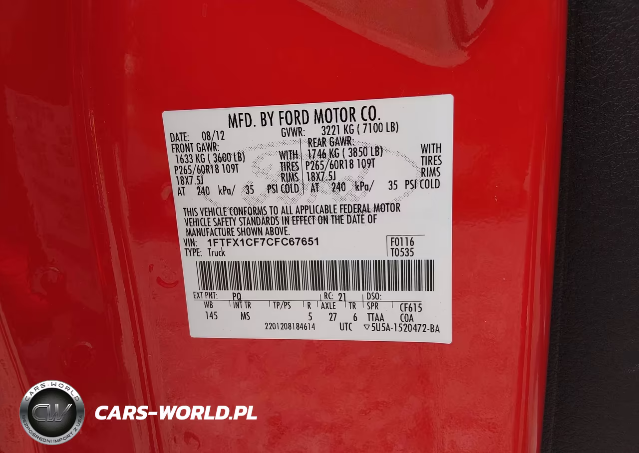 2012 Ford F-150 Xlt VIN:1FTFX1CF7CFC67651 - 9
