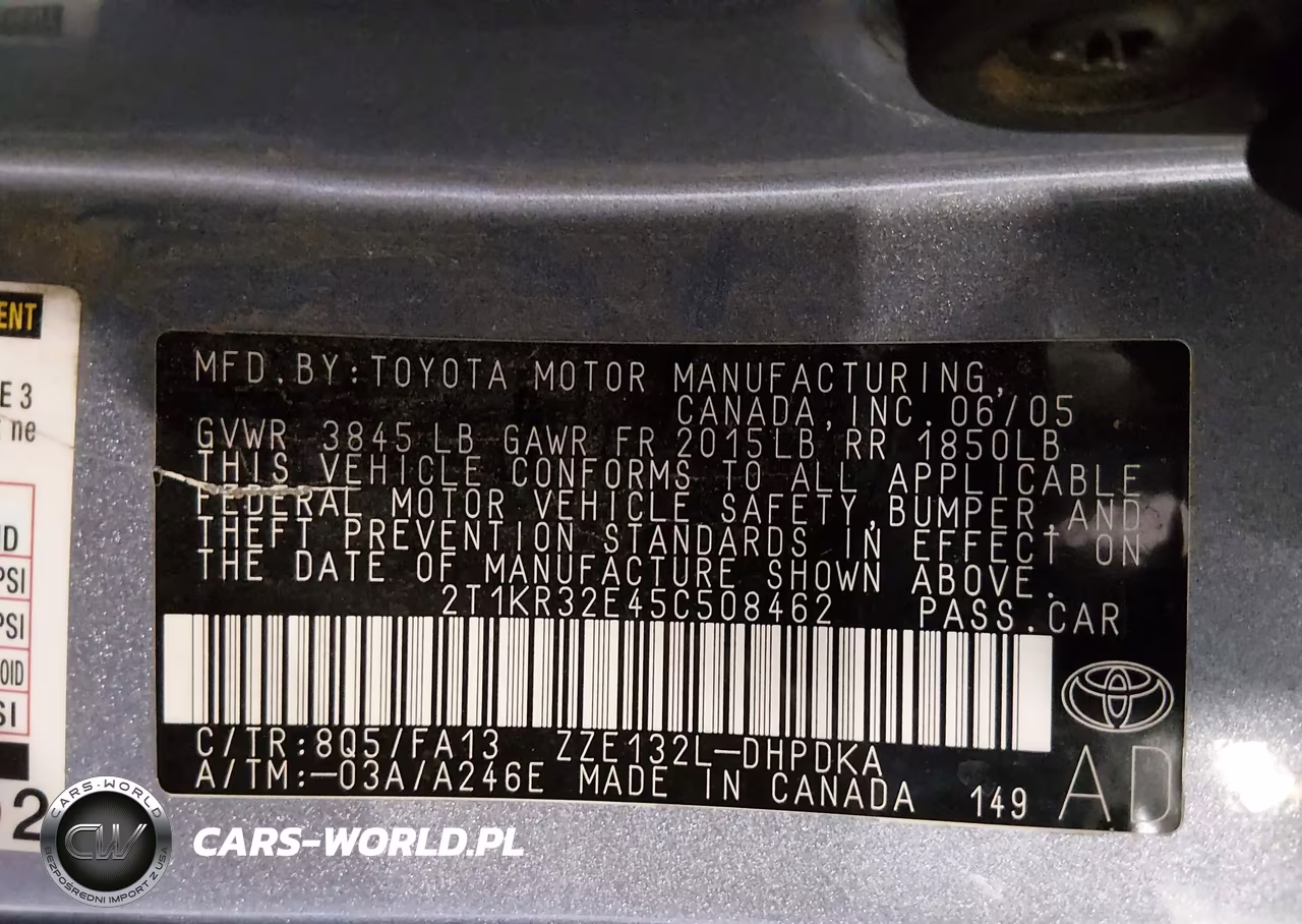 2005 Toyota Matrix VIN:2T1KR32E45C508462 - 9