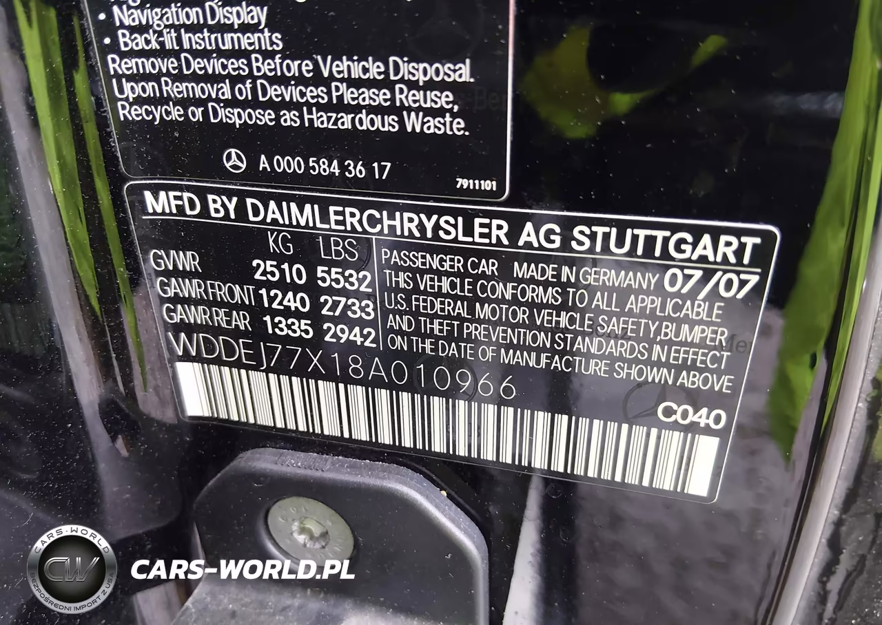2008 Mercedes-Benz Cl 63 Amg VIN:WDDEJ77X18A010966 - 9