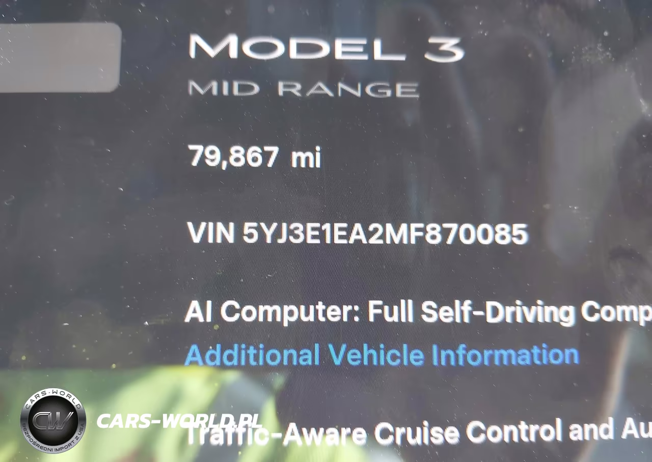 2021 Tesla Model 3 Standard Range Plus Rear-Wheel Drive VIN:5YJ3E1EA2MF870085 - 15