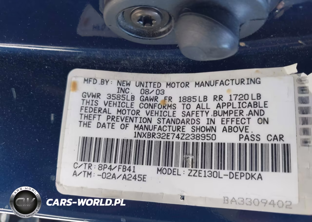 2004 Toyota Corolla Ce VIN:1NXBR32E74Z238950 - 9