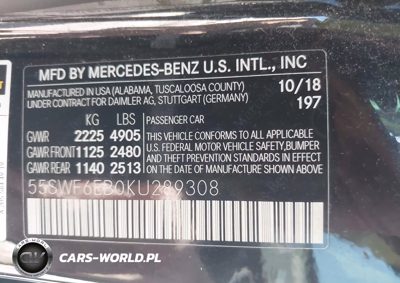 2019 Mercedes-Benz Amg C 43 4Matic VIN:55SWF6EB0KU289308 - 9
