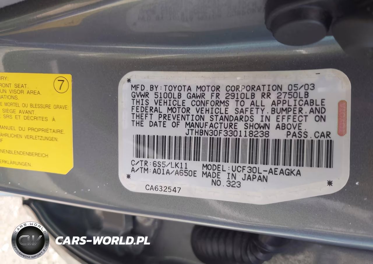 2003 Lexus Ls 430 VIN:JTHBN30F330118238 - 9