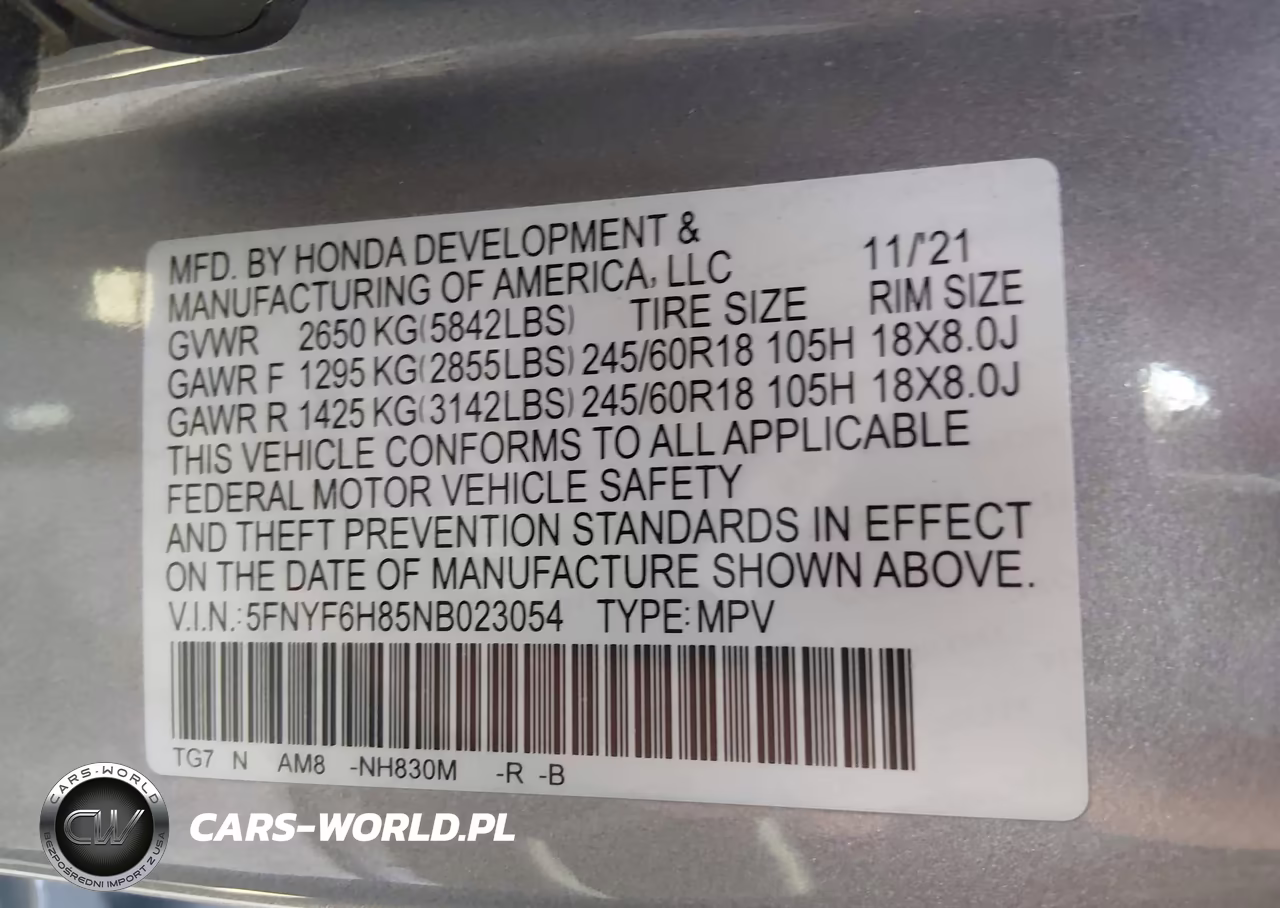 2022 Honda Pilot Awd Trailsport VIN:5FNYF6H85NB023054 - 9
