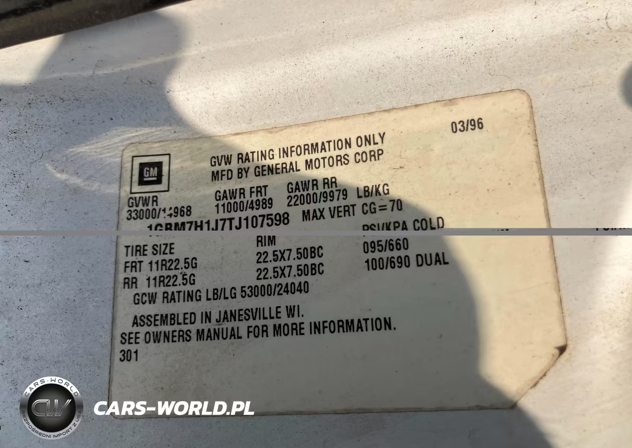 1996 Chevrolet Kodiak C7H042 VIN:1GBM7H1J7TJ107598 - 8