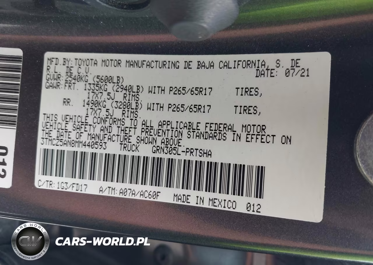 2021 Toyota Tacoma Trd Sport VIN:3TMCZ5AN8MM440593 - 9