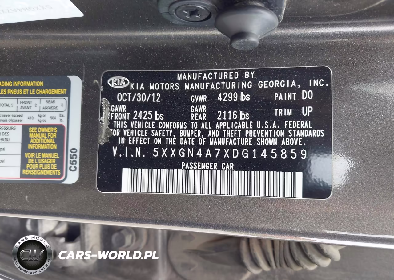 2013 Kia Optima Ex VIN:5XXGN4A7XDG145859 - 9