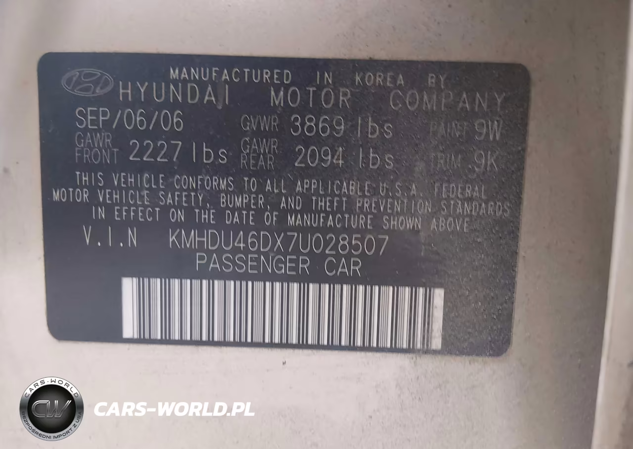 2007 Hyundai Elantra Gls-Ltd-Se VIN:KMHDU46DX7U028507 - 9
