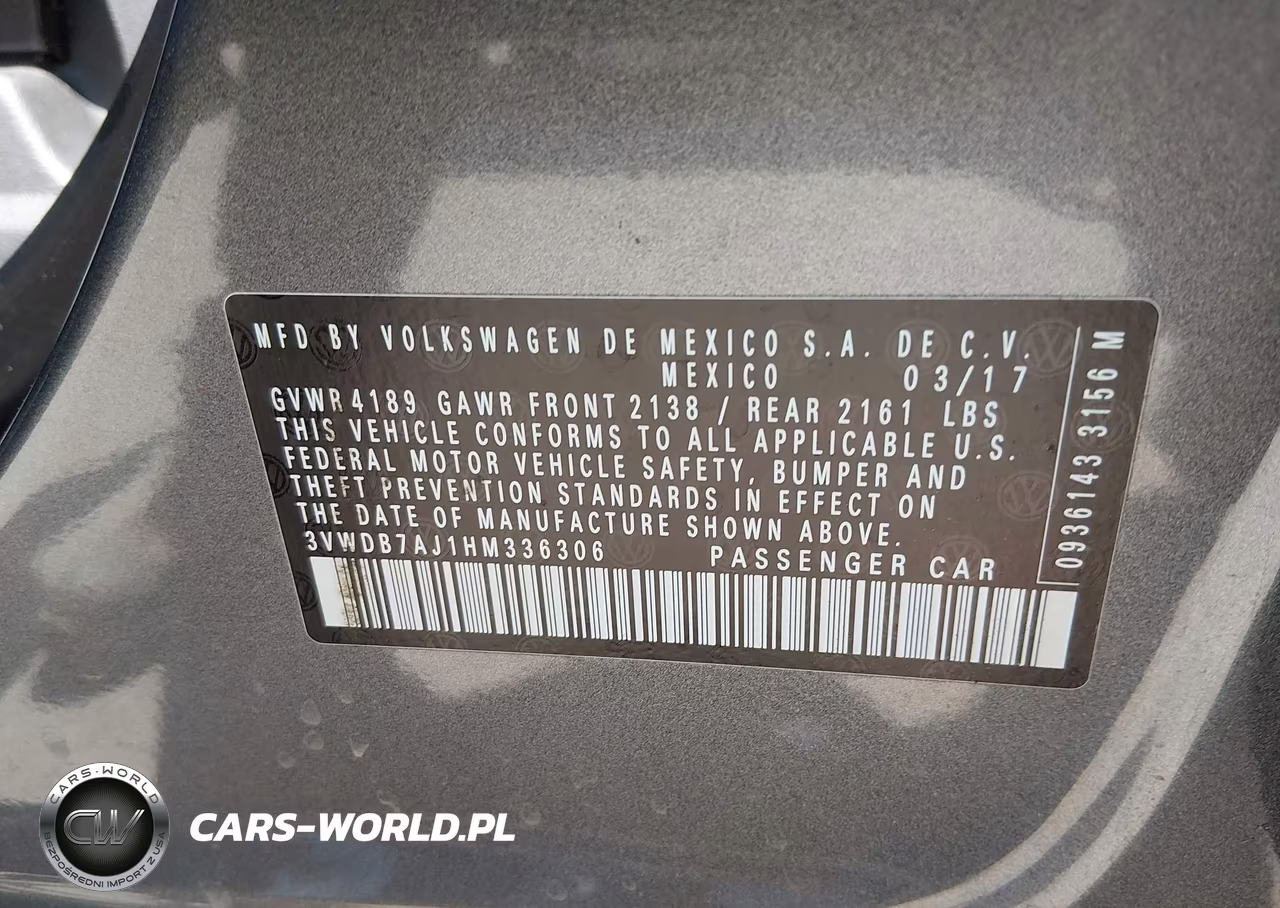 2017 Volkswagen Jetta 1.4T Se VIN:3VWDB7AJ1HM336306 - 9