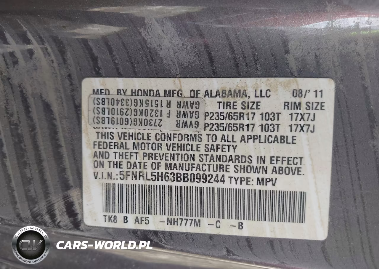 2011 Honda Odyssey Ex-L VIN:5FNRL5H63BB099244 - 9