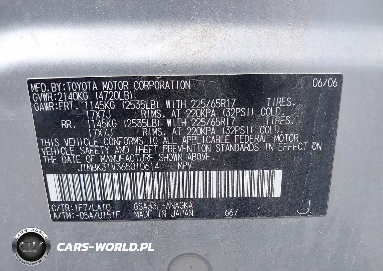 2006 Toyota Rav4 Limited V6 VIN:JTMBK31V365010614 - 9