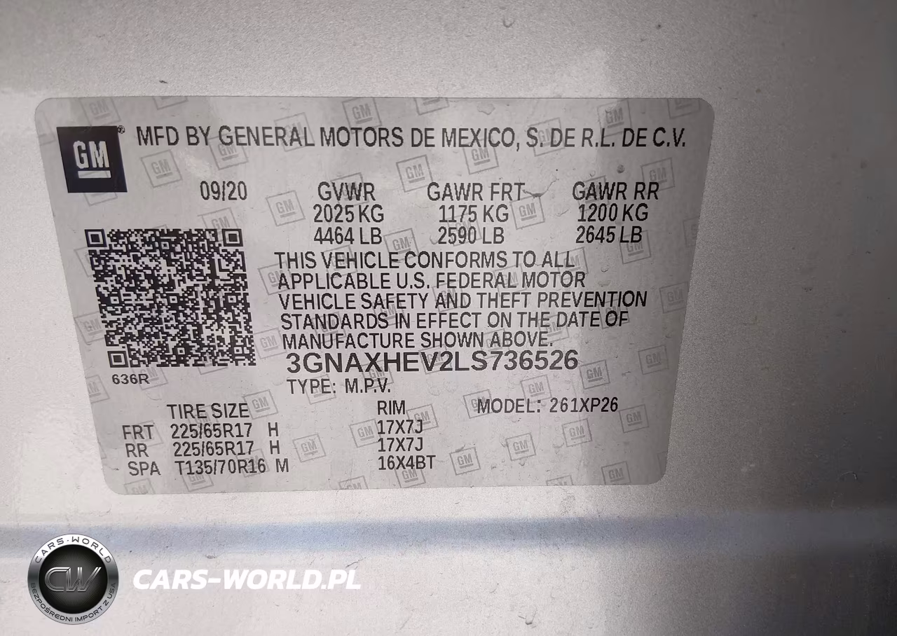 2020 Chevrolet Equinox Ls VIN:3GNAXHEV2LS736526 - 9