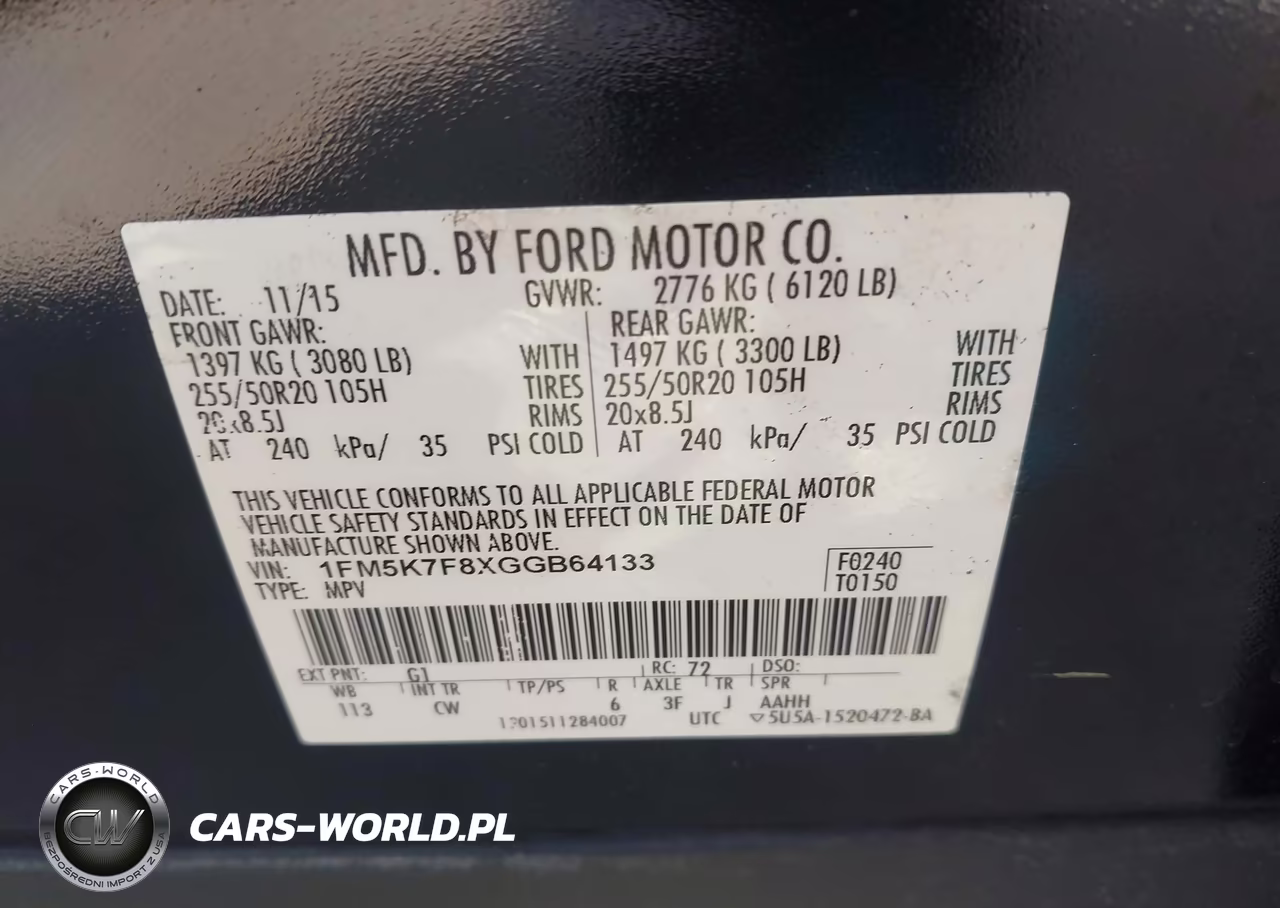 2016 Ford Explorer Limited VIN:1FM5K7F8XGGB64133 - 9