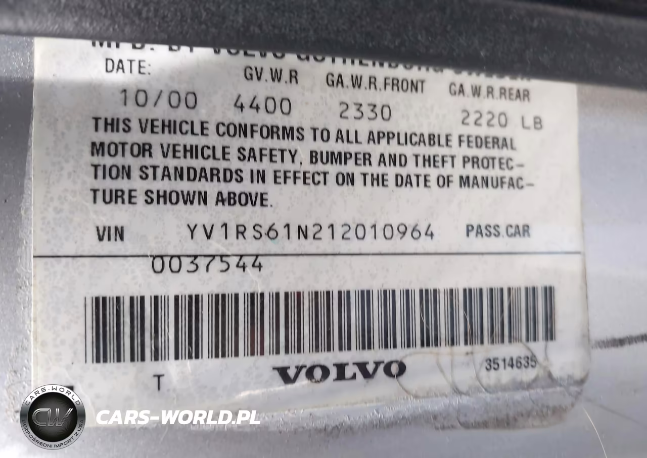 2001 Volvo S60 2.4 VIN:YV1RS61N212010964 - 9