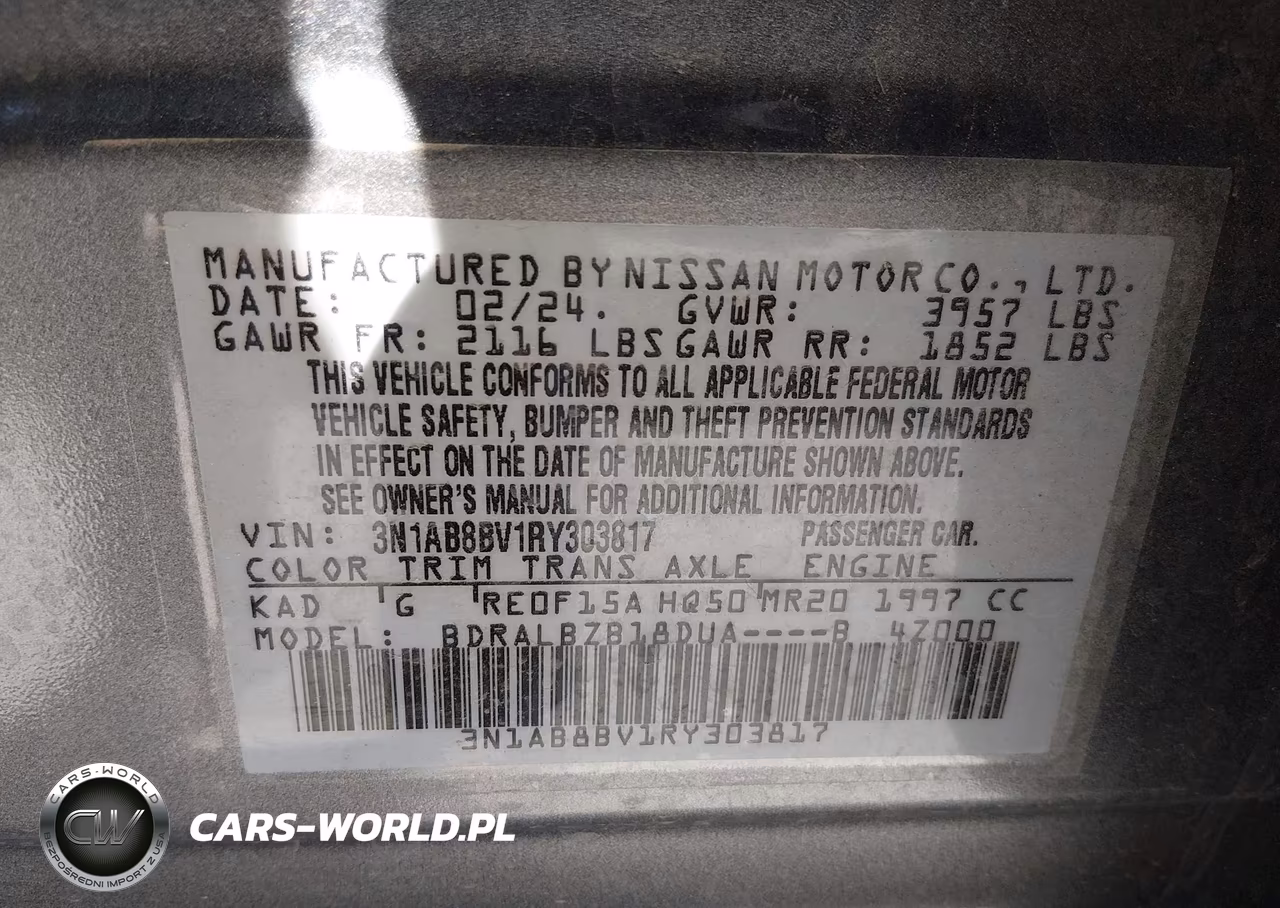 2024 Nissan Sentra S Xtronic Cvt VIN:3N1AB8BV1RY303817 - 9