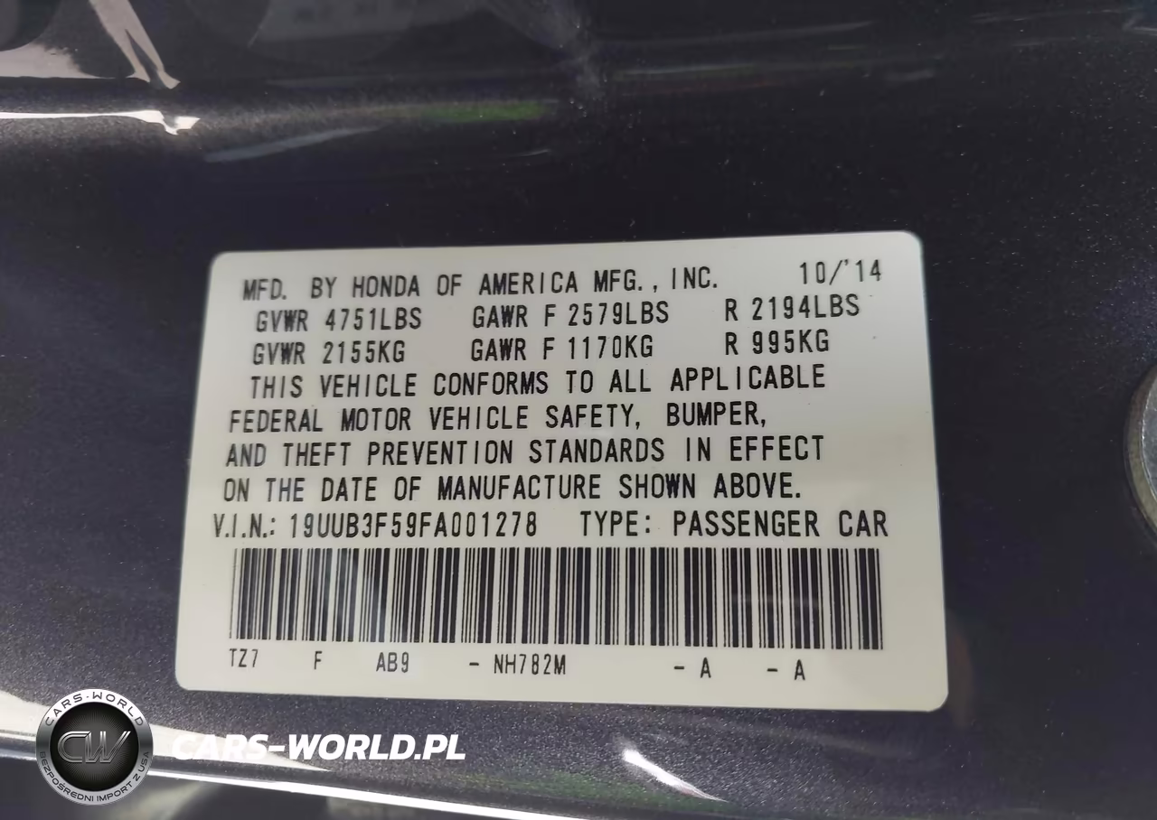 2015 Acura Tlx V6 Tech VIN:19UUB3F59FA001278 - 9